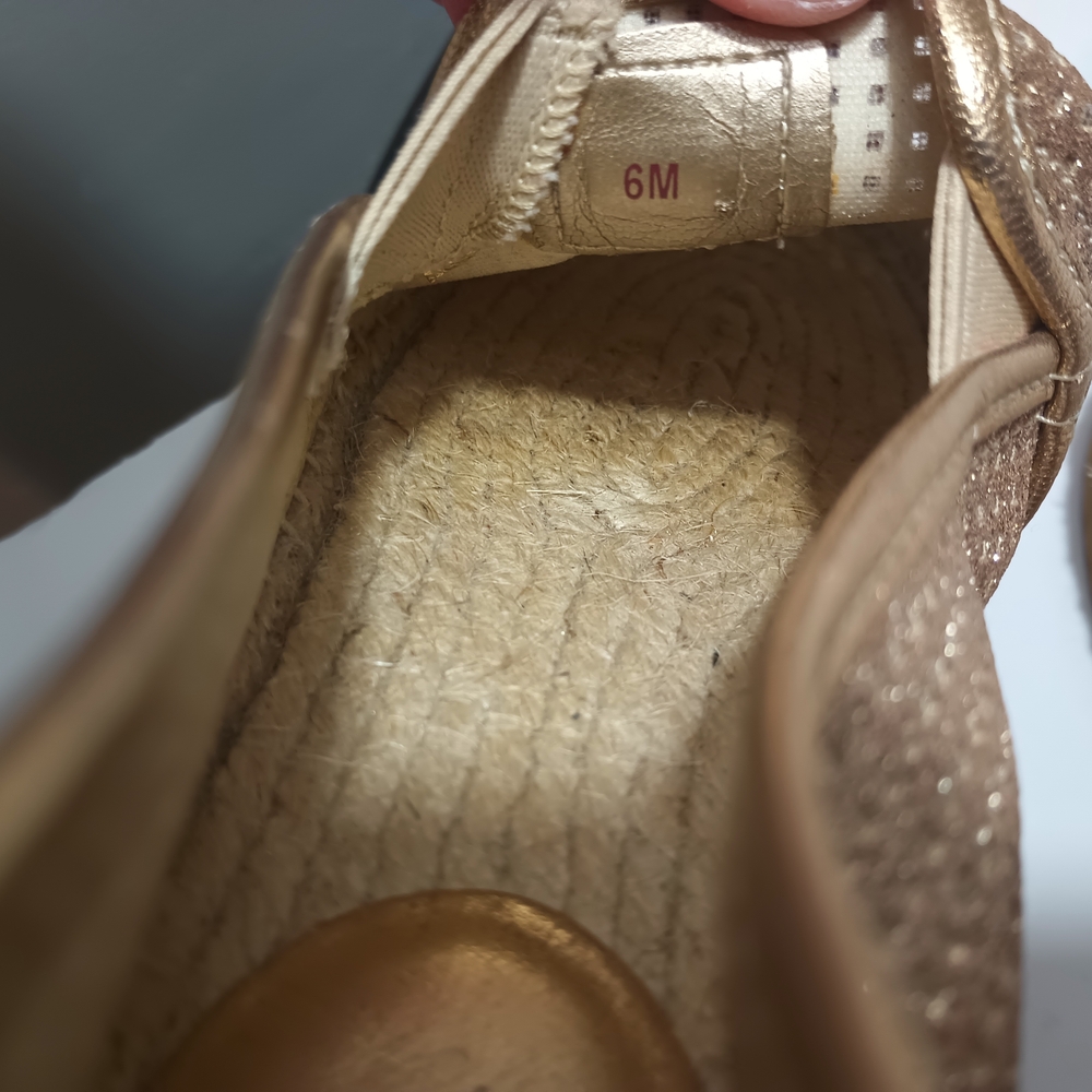 Michael Kors Metallic Gold Espadrille Slip-On Flats - Picture 8 of 9
